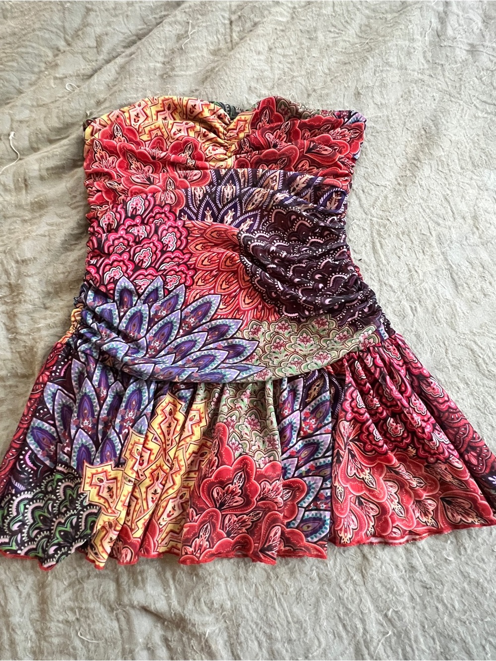 SHEIN Women’s Festival Dress Romper Size M Indie Paisley Colorful Hippie Boho